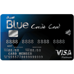 KASIKORN BANK บัตรเครดิตเติมน้ำมัน PTT Blue Credit Card 1枚目