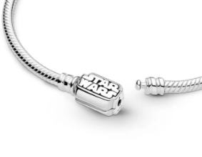 Snake Chain Sterling Silver Bracelet With Star Wars Clasp 3