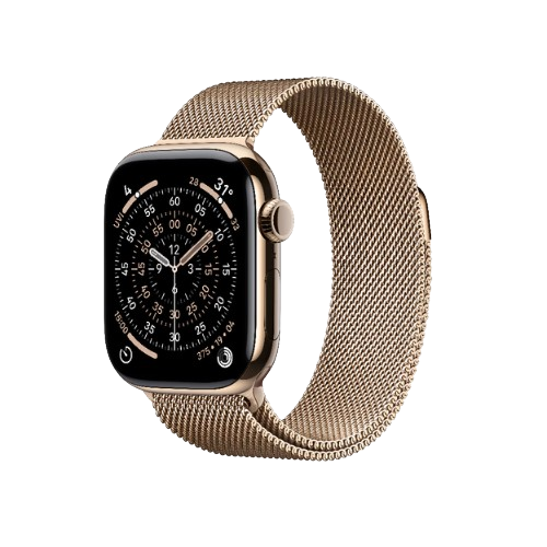 Apple Watch Series 11 GPS + Cellular 42mm Gold Titanium Case With Gold Milanese Loop 2