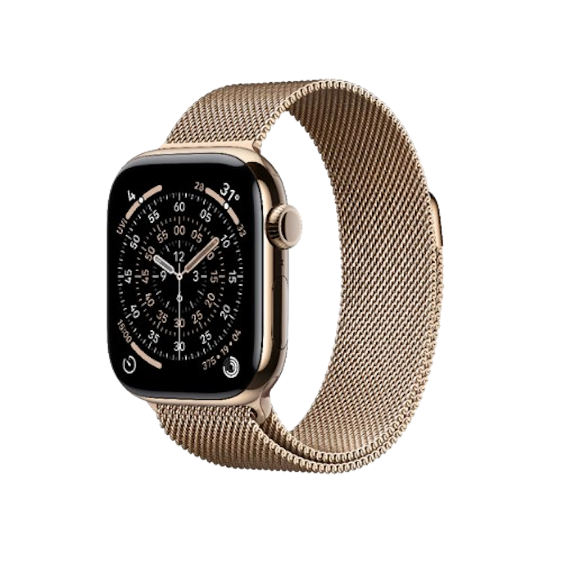 Apple Watch Series 11 GPS + Cellular 42mm Gold Titanium Case With Gold Milanese Loop 2