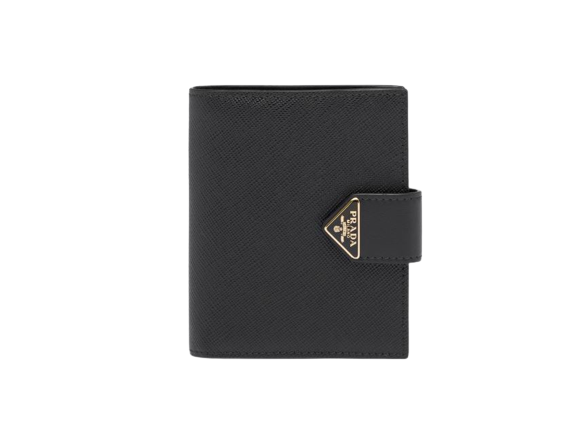 Black Small Saffiano and Leather Wallet 1