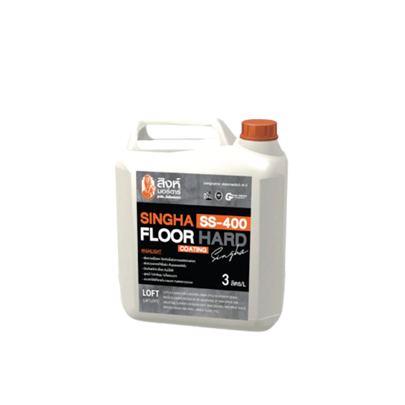 Floor Hard Coating SS400 สิงห์มอร์ตาร์ น้ำยาเคลือบพื้น (SS400 เงา 3ลิตร) 1