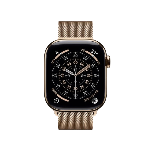 Apple Watch Series 11 GPS + Cellular 42mm Gold Titanium Case With Gold Milanese Loop