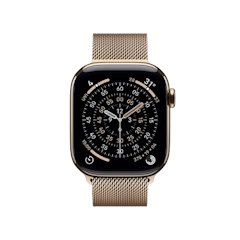 Apple Watch Series 11 GPS + Cellular 42mm Gold Titanium Case With Gold Milanese Loop