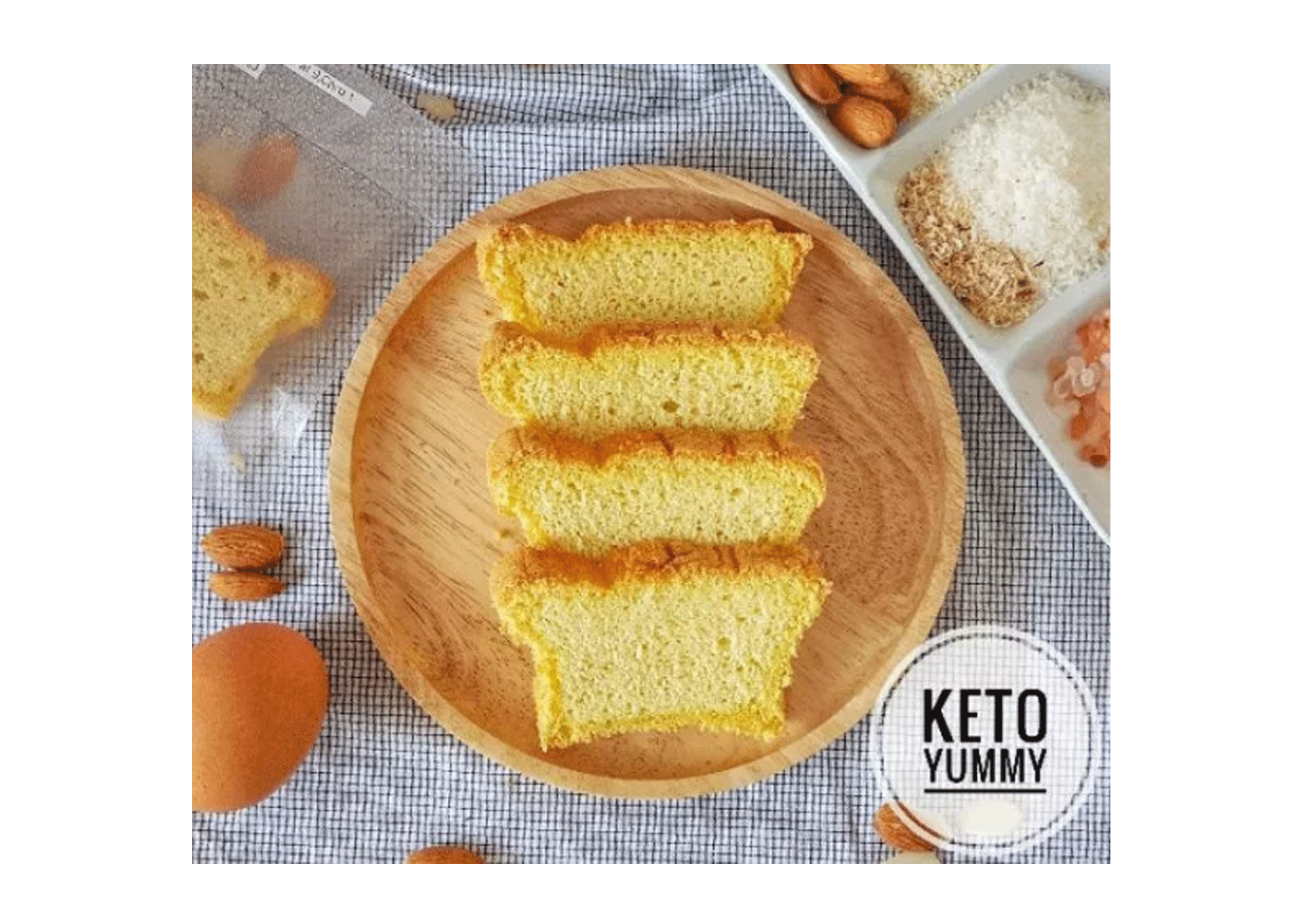ขนมคีโต ขนมปังไข่นุ่มอัลมอนด์ 2