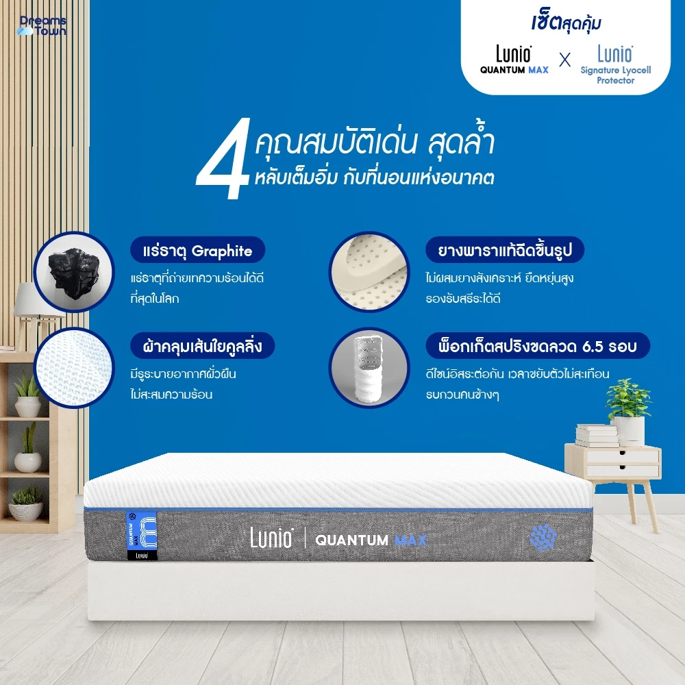 Quantum Max พร้อมผ้ารองรุ่น Signature Lyocell Protector 6