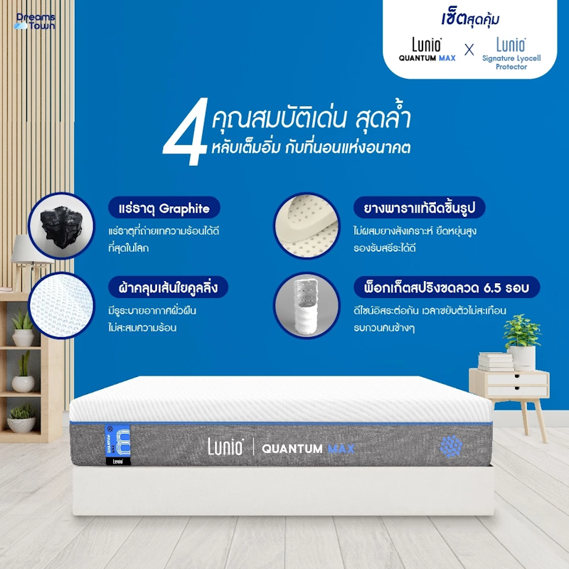 Quantum Max พร้อมผ้ารองรุ่น Signature Lyocell Protector 6