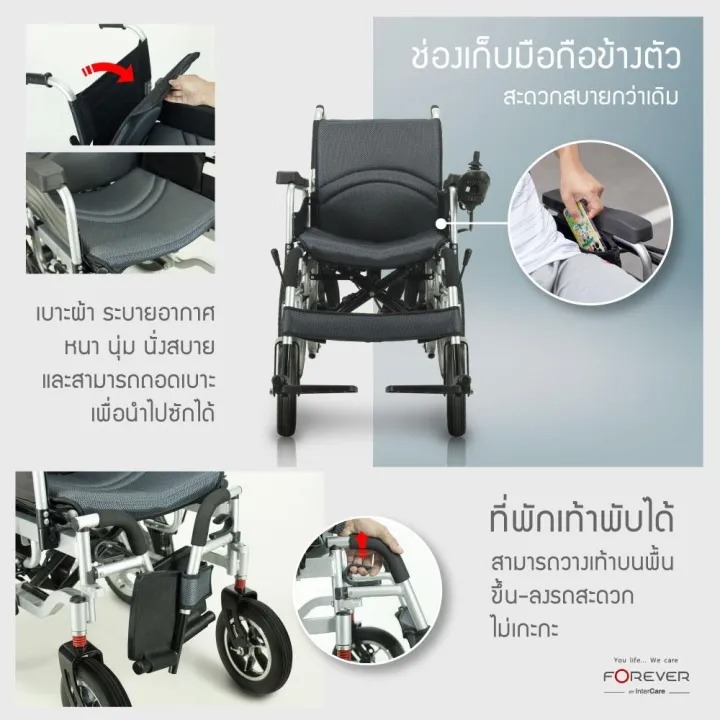 รถวีลแชร์ไฟฟ้า 3 ระบบ รุ่น Elite Silver 2