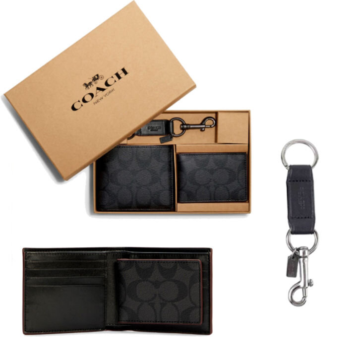 Boxed 3-In-1 Wallet Gift Set In Signature Canvas 1