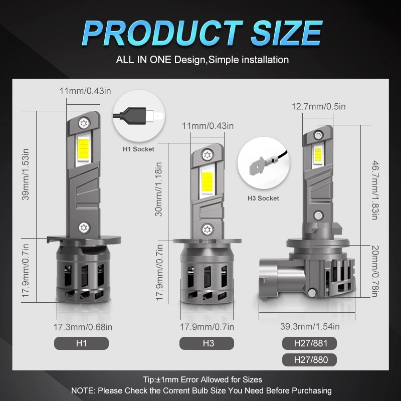 หลอดไฟหน้า LED 2