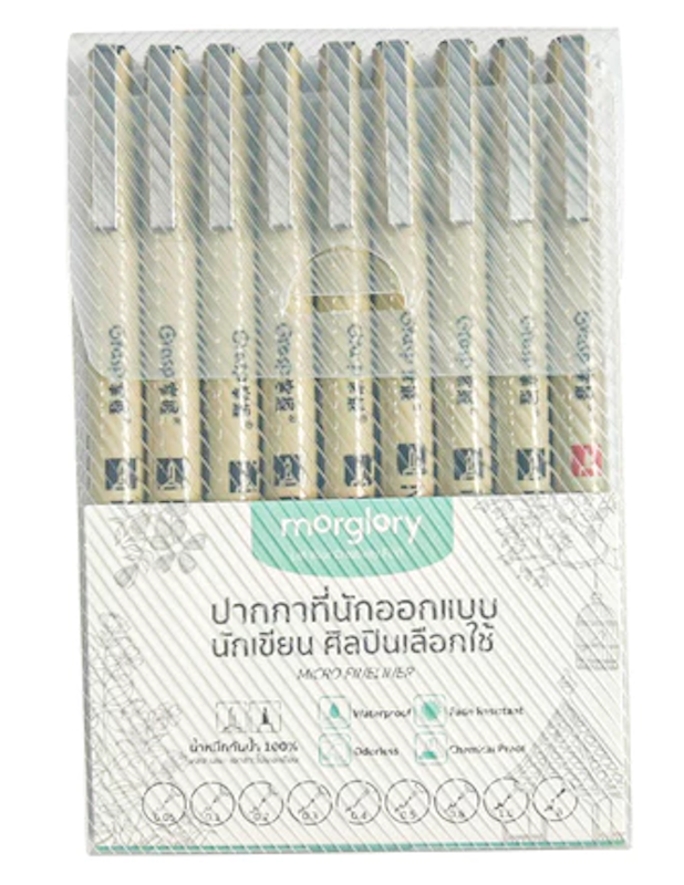 ชุดปากกาตัดเส้น fineliner 9 ขนาด 1