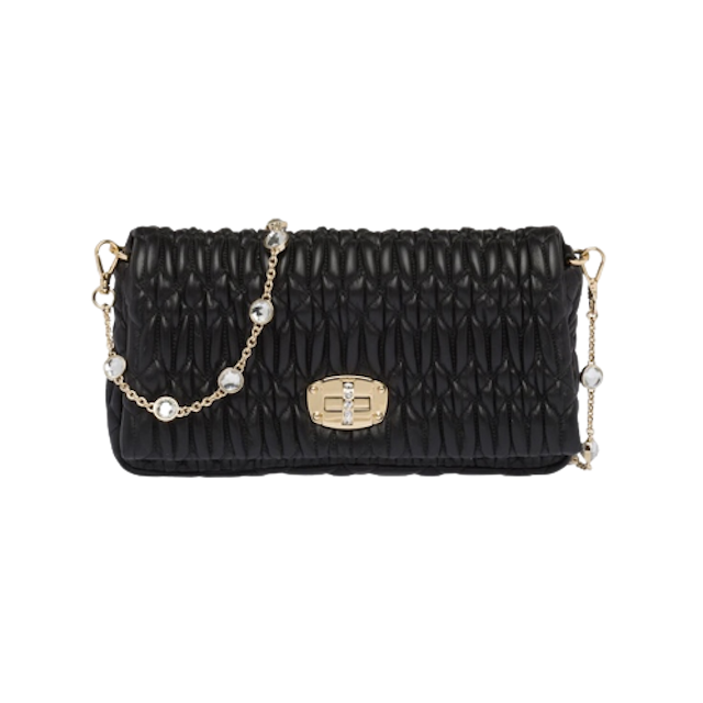 กระเป๋า รุ่น Miu Crystal Cloqué Nappa Leather Bag 4