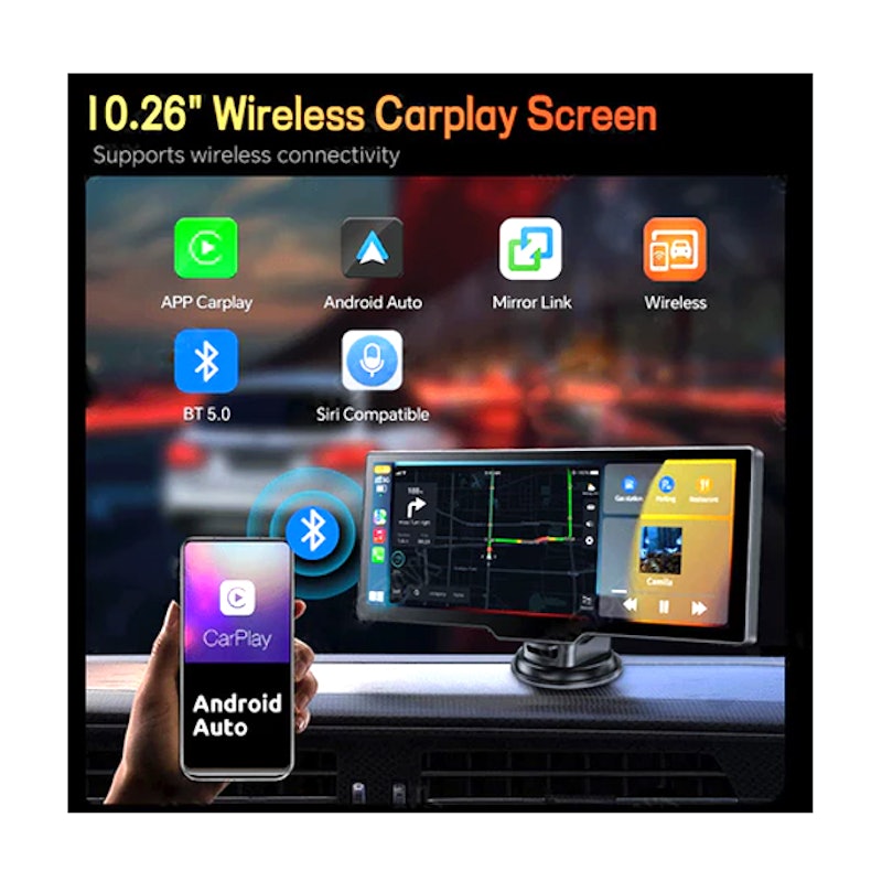 GPS นําทาง ไร้สาย Android Auto 5G WiFi AUX 3