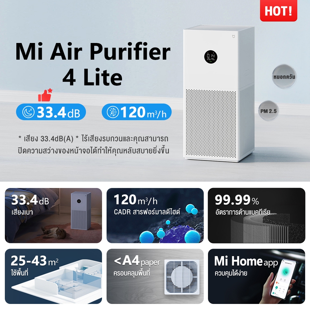เครื่องฟอกอากาศ Smart Air Purifier 4 Lite 3