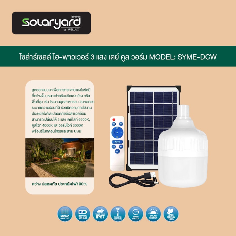 Solar Cell Led High Power Light 3