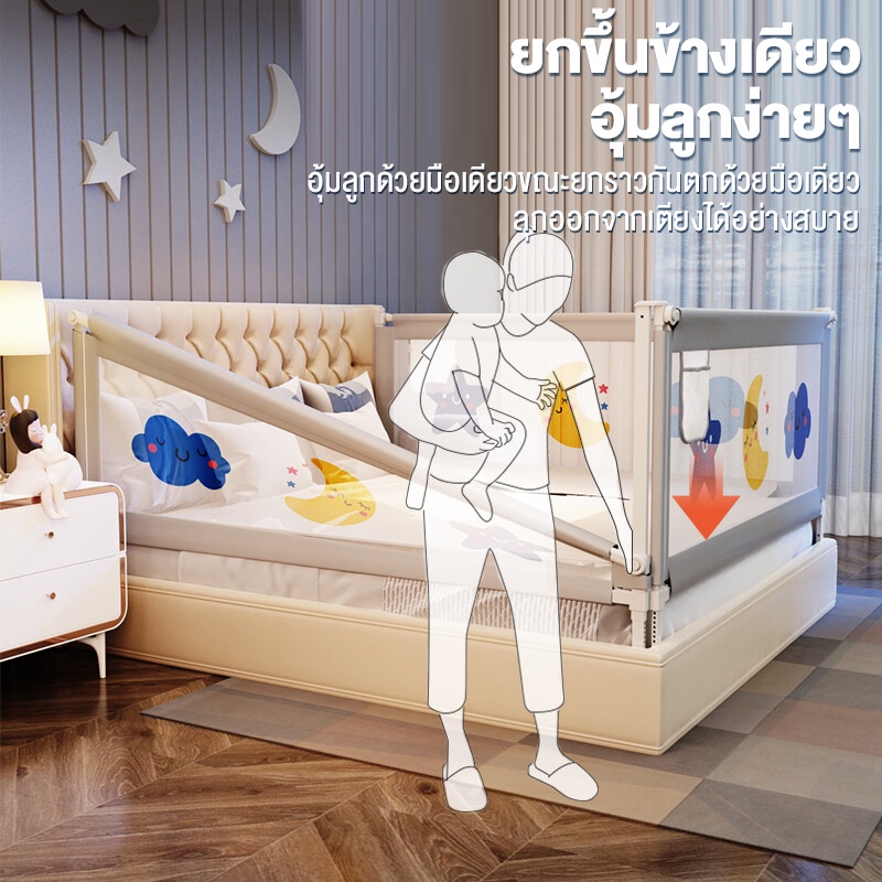 รั้วกั้นเตียงนอนเด็ก ขนาด 6 ฟุต 3