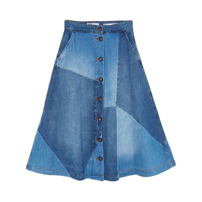 กระโปรงยีนส์ รุ่น Patchwork Midi Skirt 0662780 1