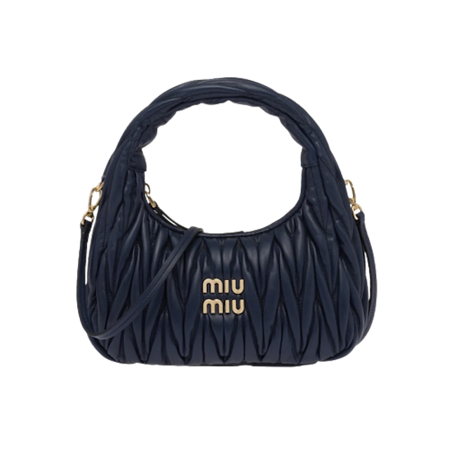 กระเป๋า รุ่น Miu Wander Matelassé Nappa Leather Mini Hobo Bag 9
