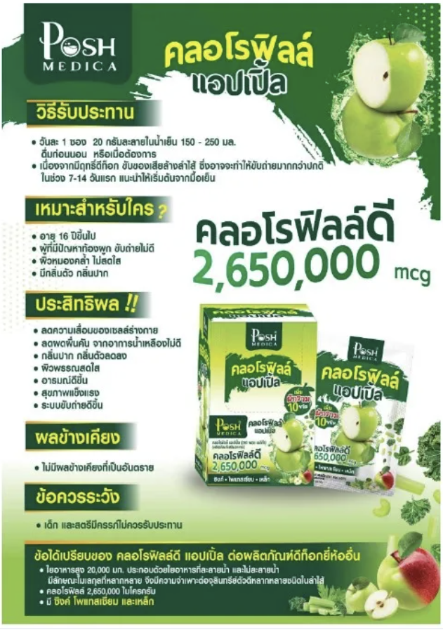 คลอโรฟิลล์แอปเปิ้ล Chlorophyll Apple 3