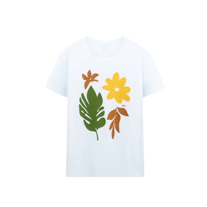 เสื้อยืดคอกลมผู้หญิง พิมพ์ลายกราฟิก 2