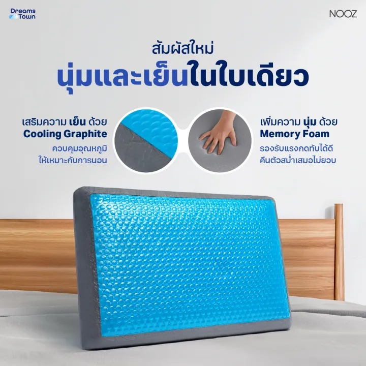 หมอนเมมโมรี่โฟม Comfort The Cooling Graphite 3