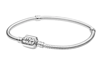 Snake Chain Sterling Silver Bracelet With Star Wars Clasp 1