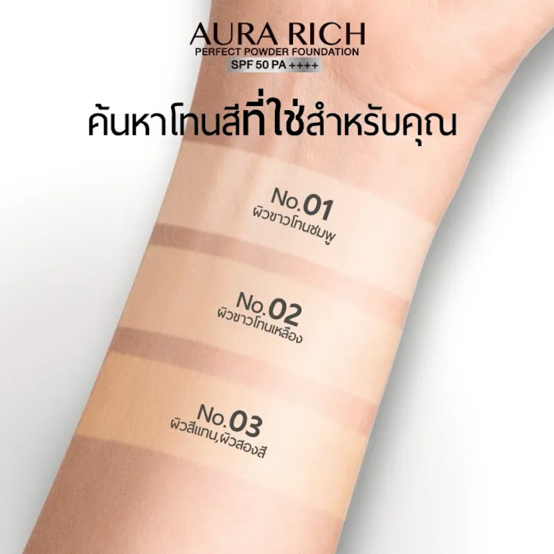 แป้งพัฟ Rich Perfect Powder Foundation 3