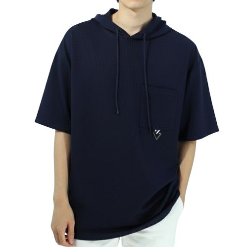 เสื้อยืดหมวกแขนสั้น Basic Hoodie 1