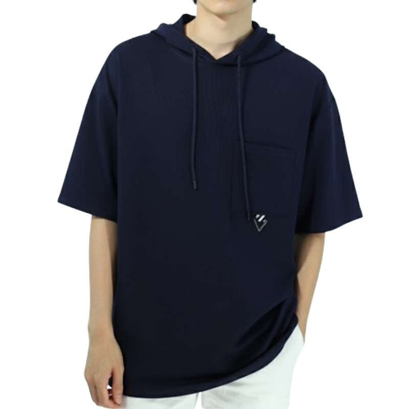 เสื้อยืดหมวกแขนสั้น Basic Hoodie 1