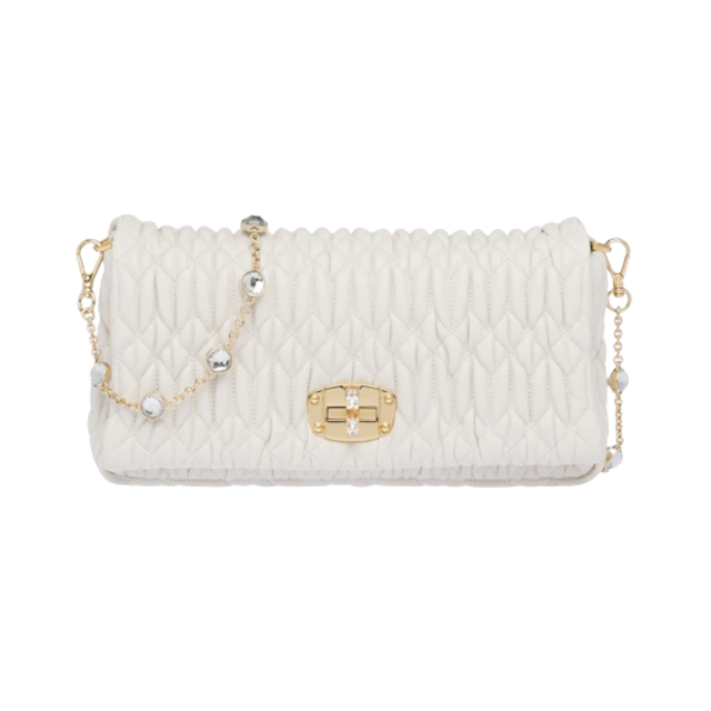 กระเป๋า รุ่น Miu Crystal Cloqué Nappa Leather Bag 1