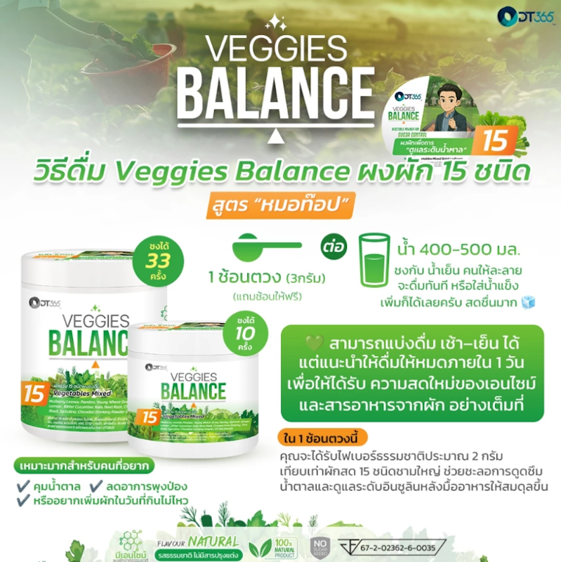 ผงผัก Veggies Balance 3