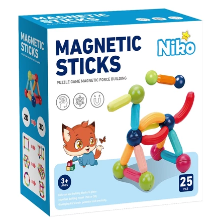 บล็อกตัวต่อแม่เหล็ก 3D Magnetic Sticks 25 ชิ้น 1