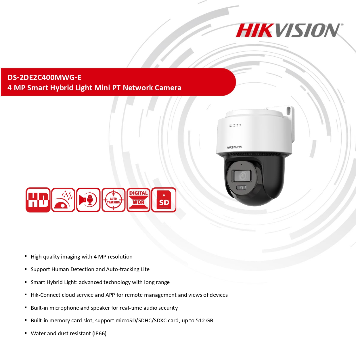 กล้องวงจรปิด 4MP Fixed Outdoor Smart Hybrid-light 3