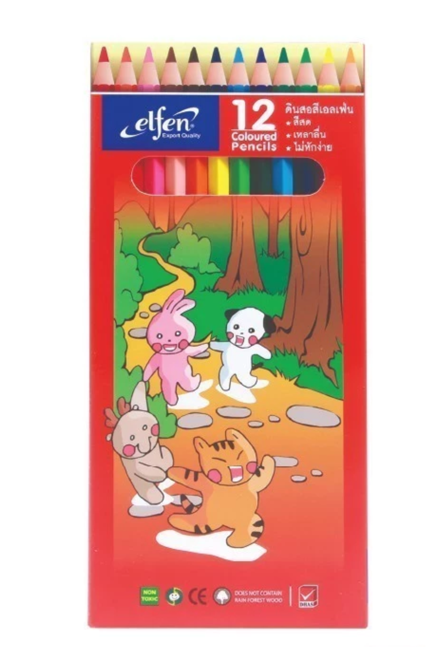 ดินสอสีไม้ แท่งยาว 12 สี 1