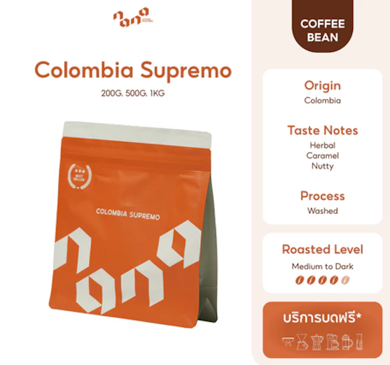 เมล็ดกาแฟ Colombia Supremo 2