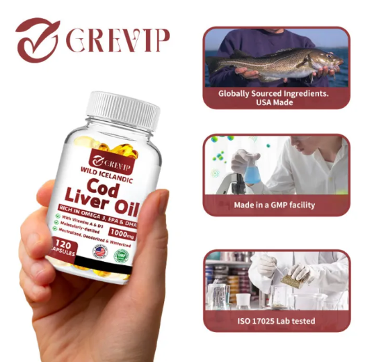 Cod Liver Oil EPA DHA Omega 3 Fish Oil 3