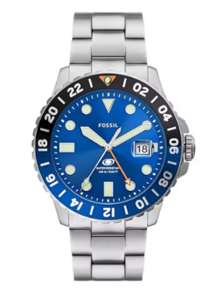 Blue GMT Stainless Steel Watch 1