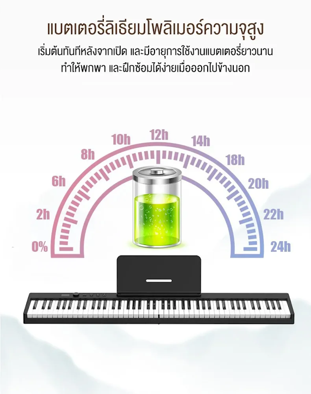 เปียโนไฟฟ้าแบบพับได้ 88 คีย์ 3