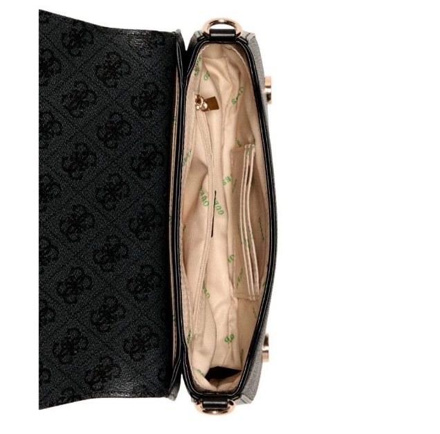 ECO MIETTA Flap Shoulder Bag Black  4