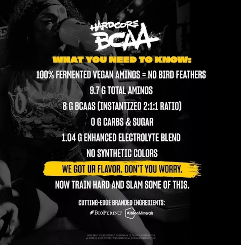 กรดอะมิโน บีซีเอเอ แบบผง Hardcore BCAA 3