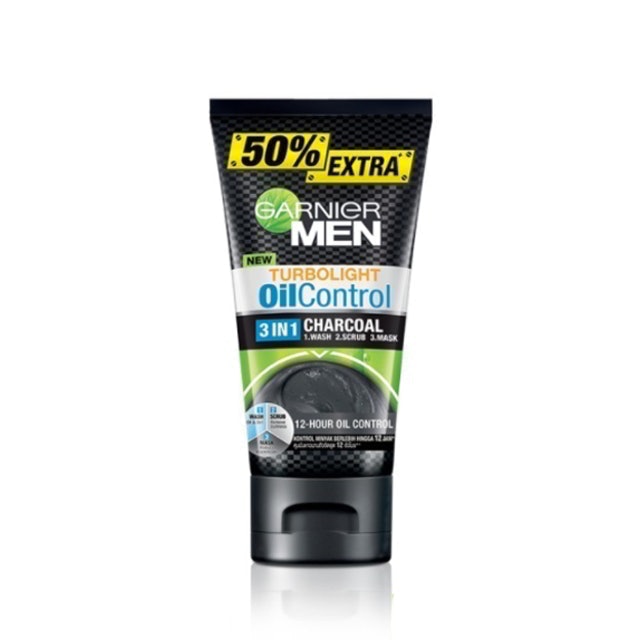 โฟมล้างหน้าผู้ชายลดสิว Turbo Light Oil Control  3 In 1 Charcoal Foam 1