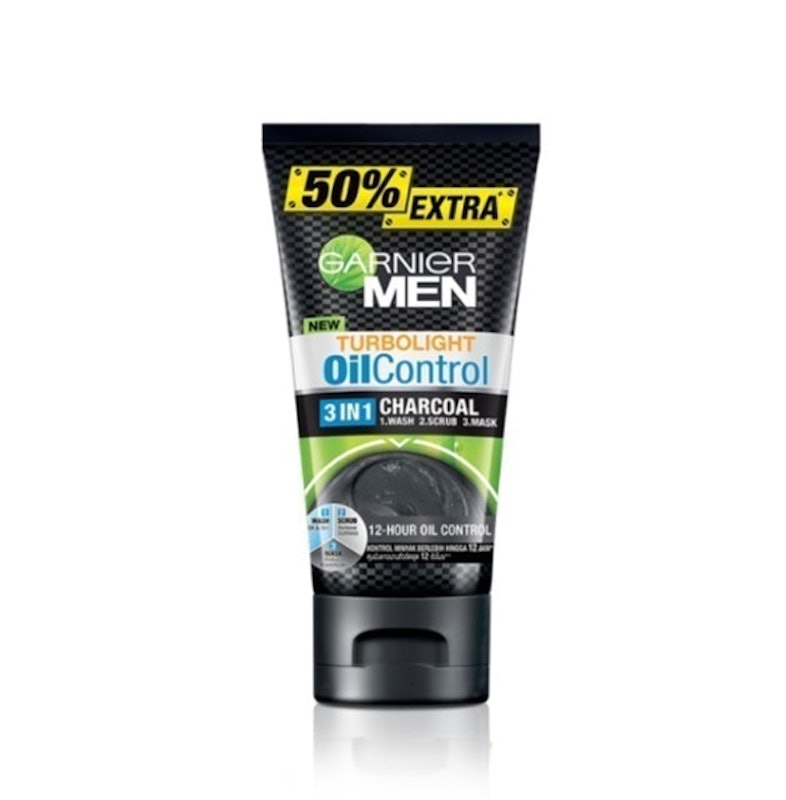 โฟมล้างหน้าผู้ชายลดสิว Turbo Light Oil Control 3 In 1 Charcoal Foam 1