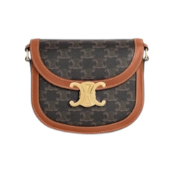 กระเป๋า CELINE รุ่น Teen Triomphe Bag In Triomphe Canvas And Calfskin