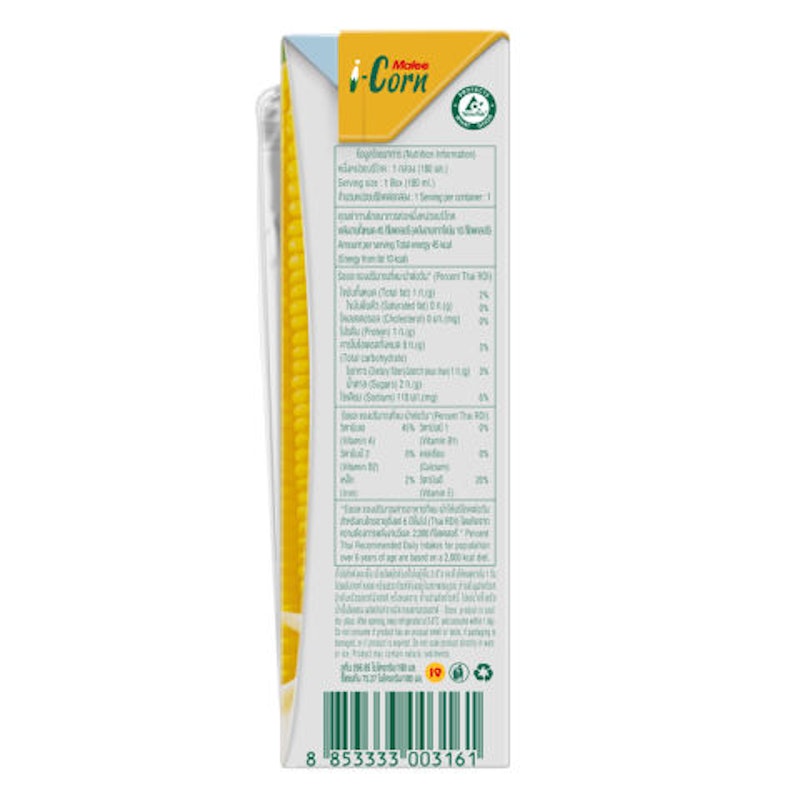 I-Corn น้ำนมข้าวโพด 100% สูตรไม่เติมน้ำตาล 4