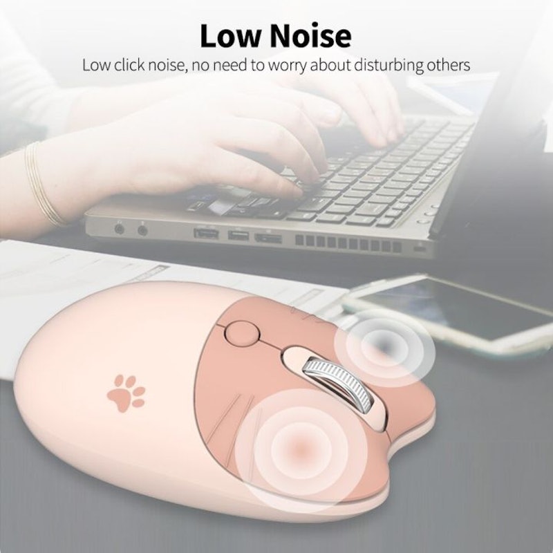 เมาส์ไร้สายเสียงเงียบ M3 Wireless 2.4 Gz Mouse Cat Model 3