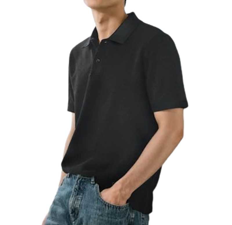 เสื้อโปโลสีดำสองกระดุม รุ่น คลาสสิก 1
