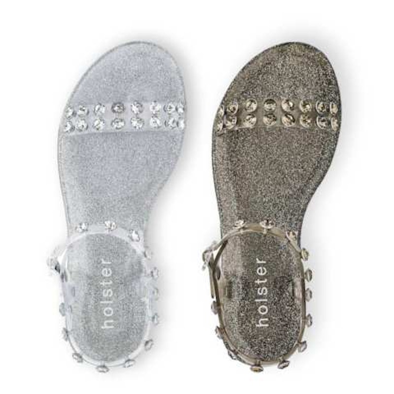 รองเท้าส้นแบนแบบรัดส้น รุ่น Sunlight Clear Black Glitter 2