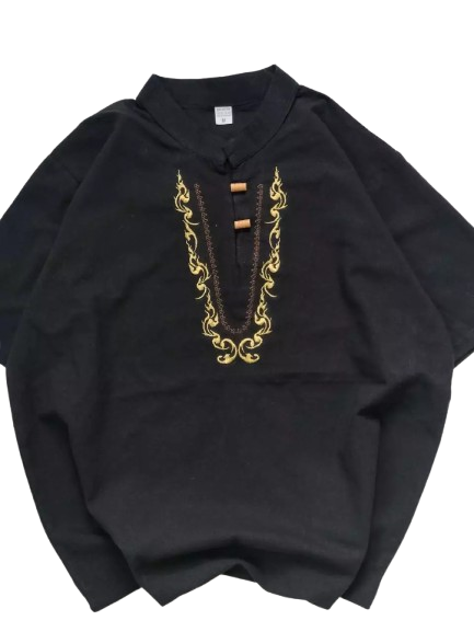 เสื้อม่อฮ่อมวินเทจ คอจีนปักลาย 2