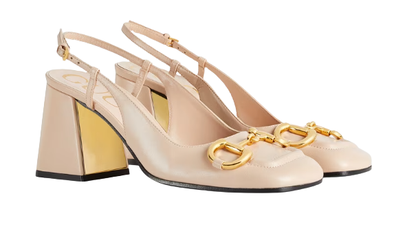 รองเท้าผู้หญิง GUCCI รุ่น Women's Mid-Heel Slingback With Horsebit 3