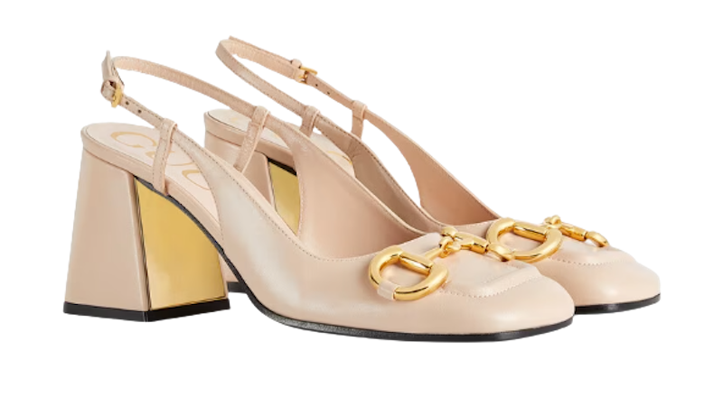รองเท้าผู้หญิง GUCCI รุ่น Women's Mid-Heel Slingback With Horsebit 3